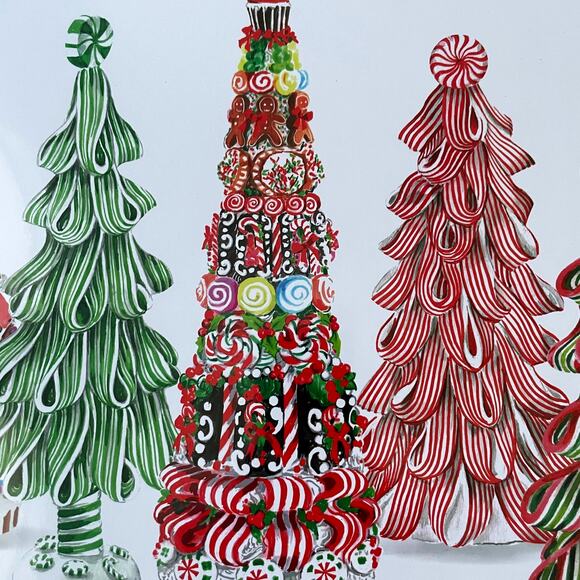 Candy Christmas Tree Cork Backed Placemats 12x16 Set of 4 Pop of Color Holiday - Picture 3 of 14